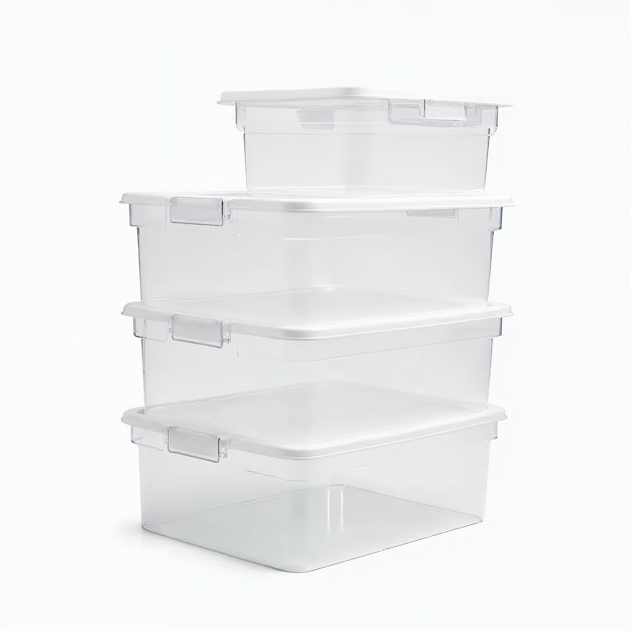 صناديق تخزين شفافة بغطاء